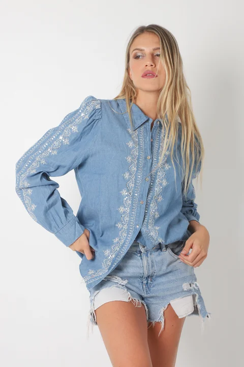  Camisa GRETEL deJean Bordada GU0556