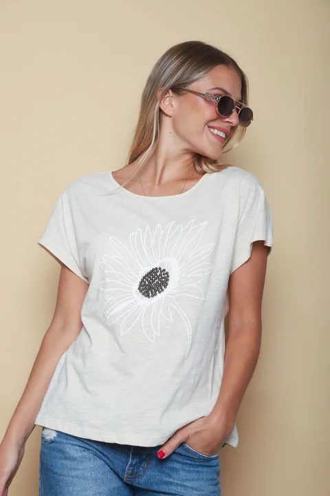 Blusa SUASI Lino c/ Piedras GU70104