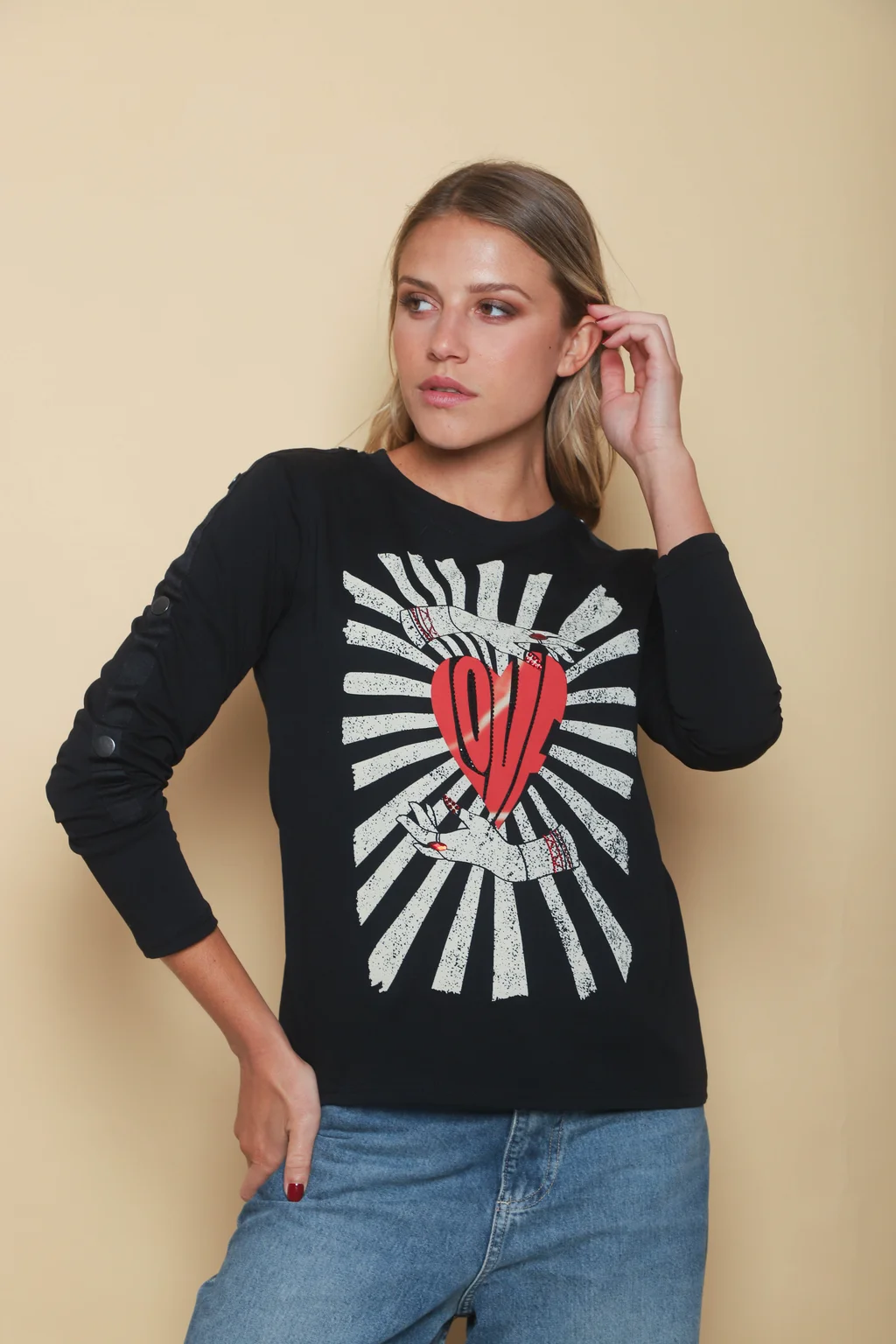Remera KOTAO Manga Larga c/ Botones en Mangas GU5124