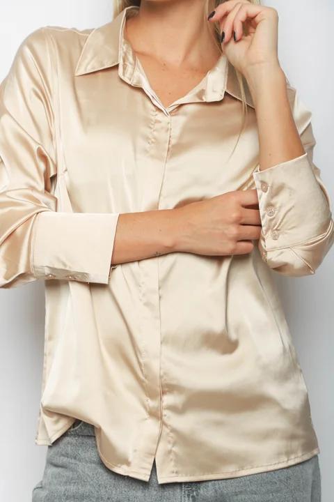 Camisa CANDI Satén Manga Larga GUV53