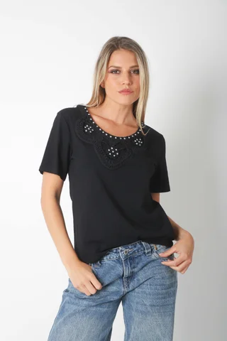 Remera JAZMIN Crochet y Piedras GUK70148 - Vista 5