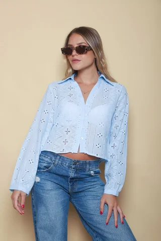 Camisa BULERY Corta Broderie Calada GU70120 - Vista 5