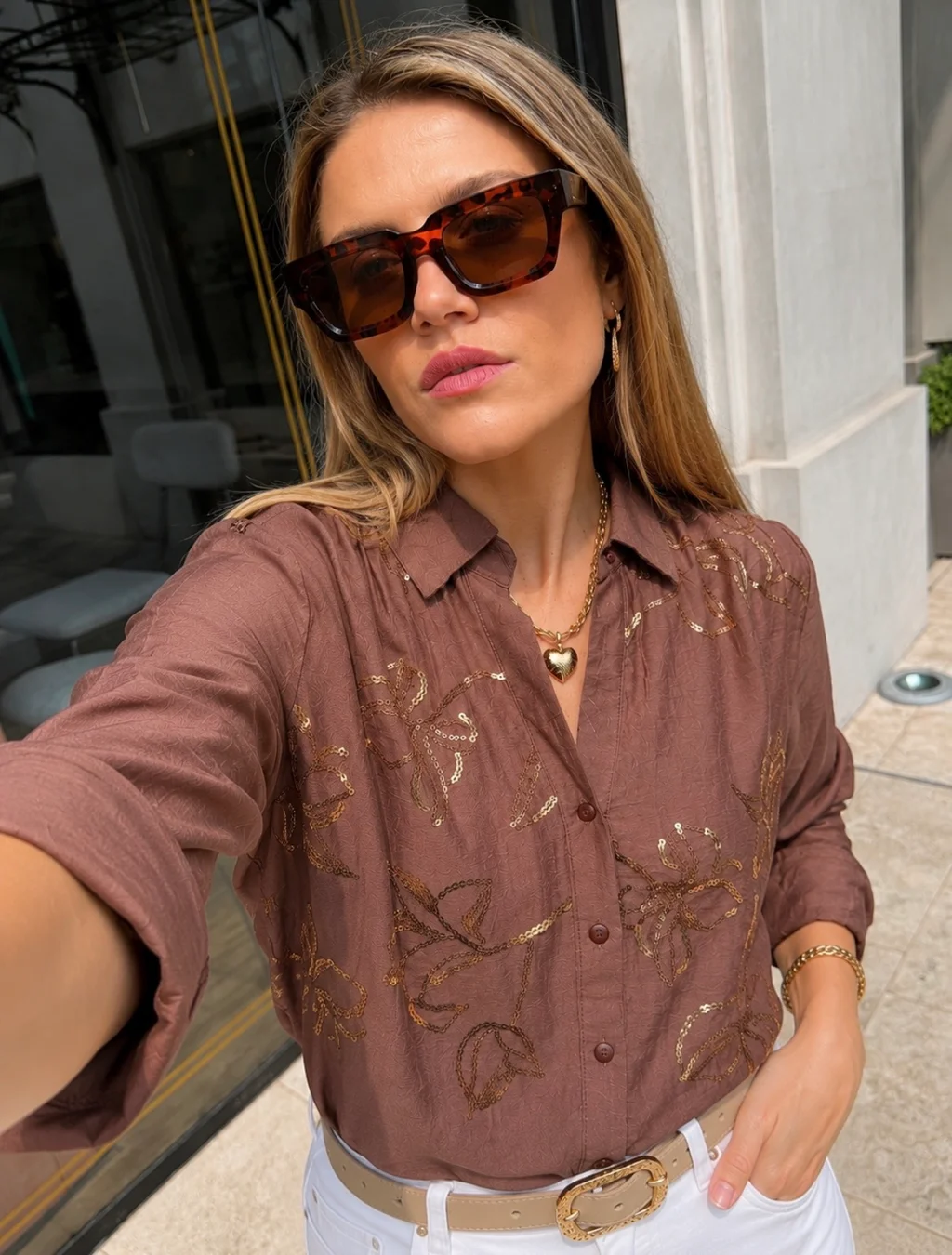 Camisa ALISON de LINO Bordada GU70280