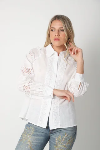 Camisa LAFINUR Lino y Broderie GUL70183 - Vista 4