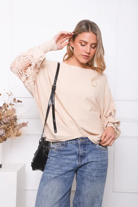 Sweater TUSCANY con Guipiur GU841