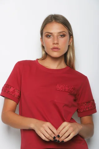 Remera RAVI c/Bolsillos puntilla GUJ5232 - Vista 4