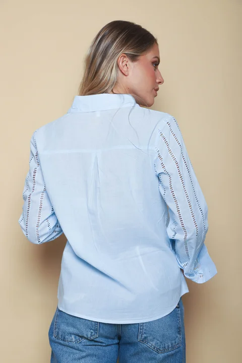 Camisa MERIDA Broderie Mangas Caladas GUK4108