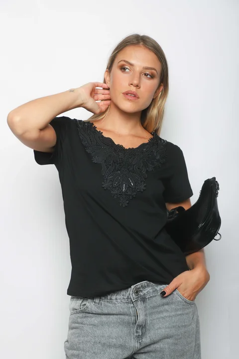 Remera ETIOPIA ENCAJE GU356342