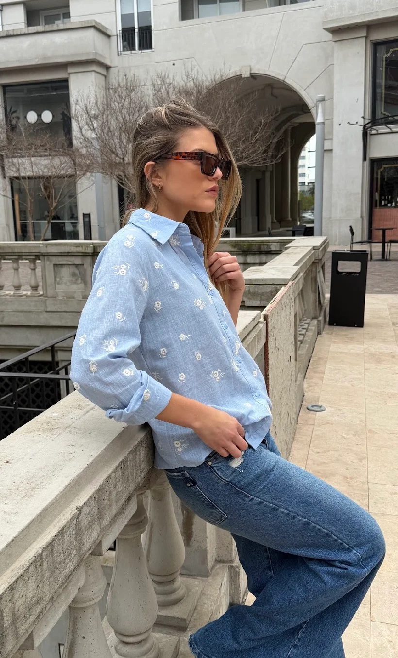 Camisa ROSMARY Lino Bordada GU70242