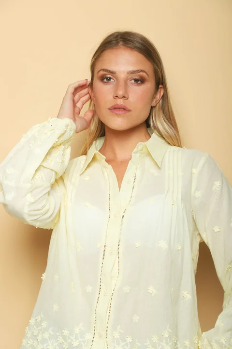 Camisa BLONDIE AMARILLO Lino Bordada GUK70189