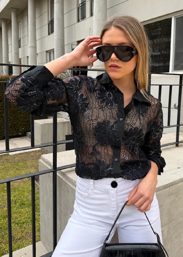 Camisa DARLIN Con Encaje y Bordado GUK70283