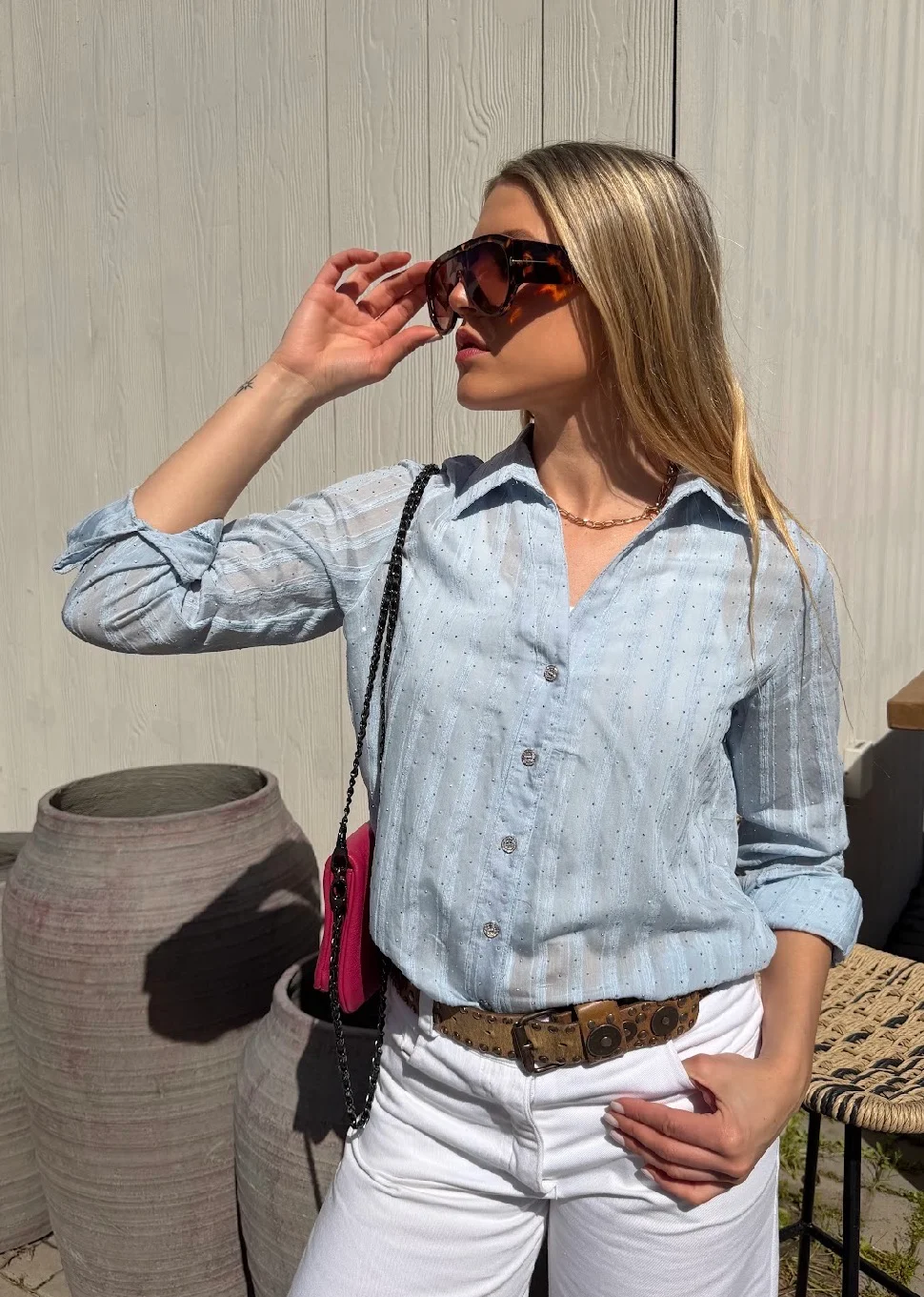 Camisa MARVI con Guardas con Strass GUK70241