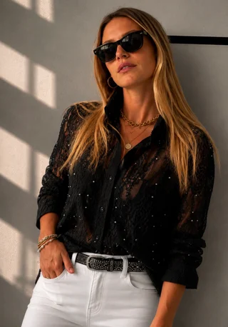 Camisa GASA WAY Con Bordado y Piedras GU278770 - Vista 3
