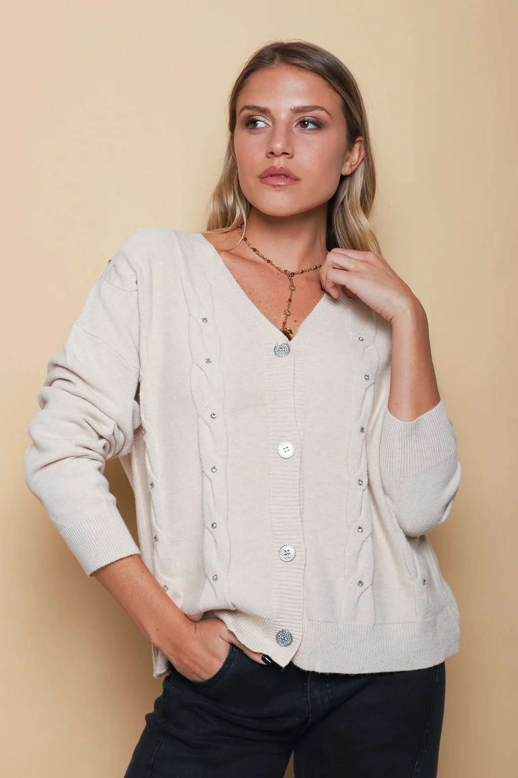 Saco Savina c/Piedra y Boton Brillos GUL805