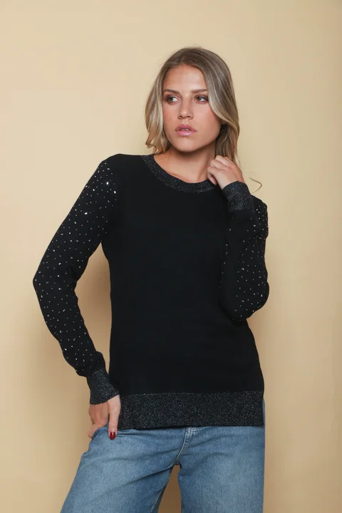 Sweater LUXURY Lurex con Strass GUL624