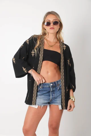 Kimono SIBYL lino c/bordado GU0540 - Vista 5