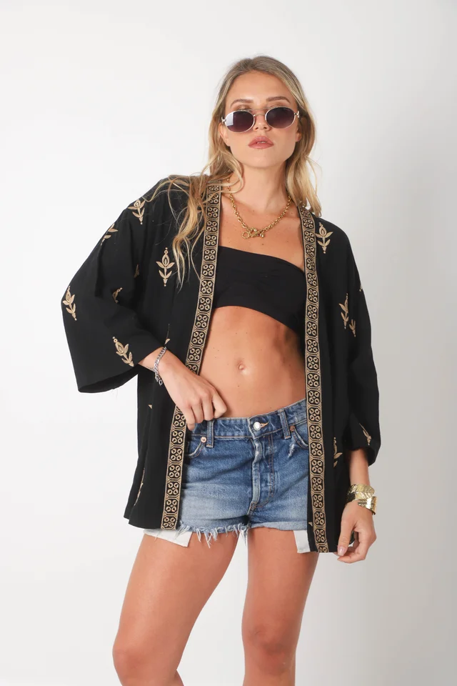 Kimono SIBYL lino c/bordado GU0540