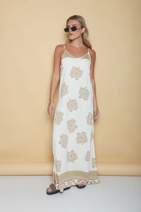 Vestido FIRENZE Lino estampado GUK70142-4