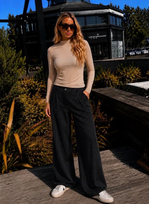 Pantalon Fancy Sastrero Rayado Pinzas