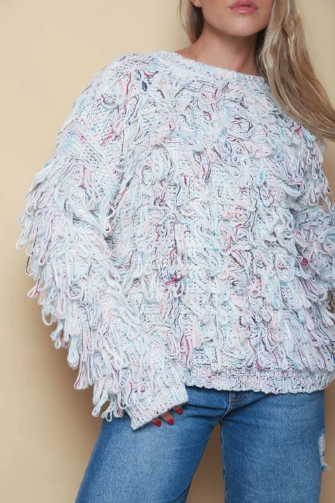 Sweater MALIBU Tejido Grueso c/ Flecos GUL74222