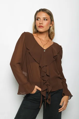 Blusa TITA Gasa c/Volados GUV60 - Vista 1