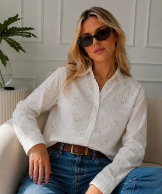 Camisa MISS  Flores Bordadas y Lentejuelas GU5195 - Vista 5