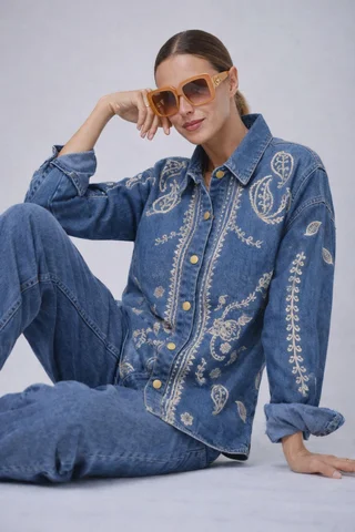 Camisaco AMPLIO GLAM Jean Bordado GU0566 - Vista 2