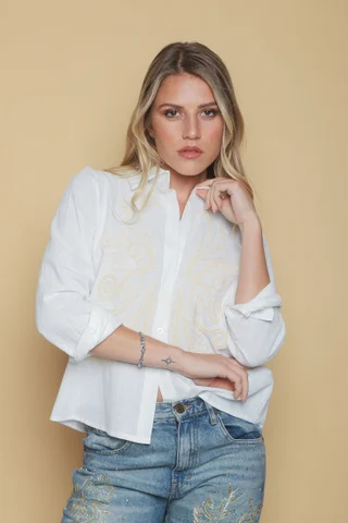 Camisa FARJI Lino c/ Bordado GU0541 - Vista 1