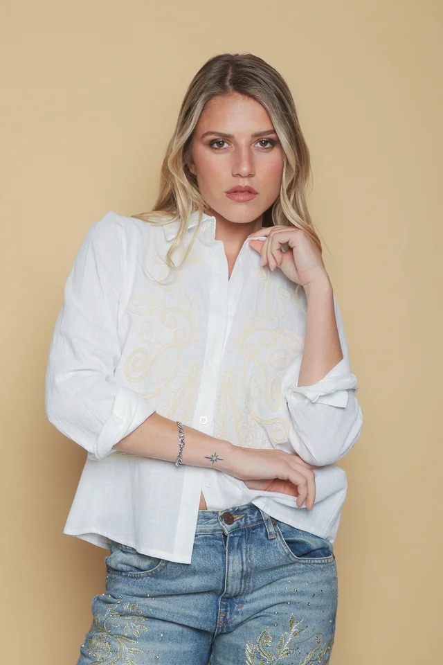 Camisa FARJI Lino c/ Bordado GU0541