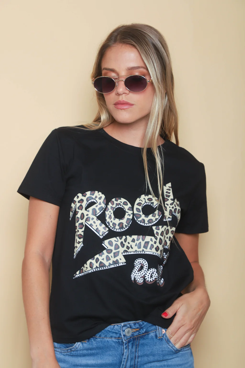 Remera ROCK AND ROLL PRINT c/ Piedras GU5085