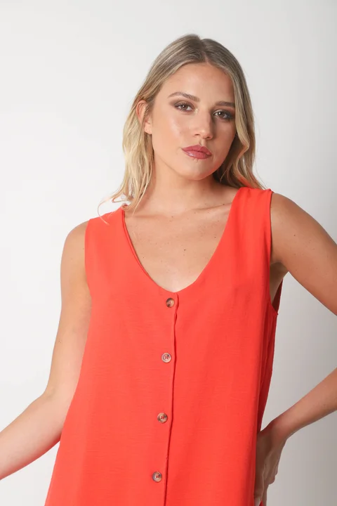 Vestido Gales Abotanado Creppe