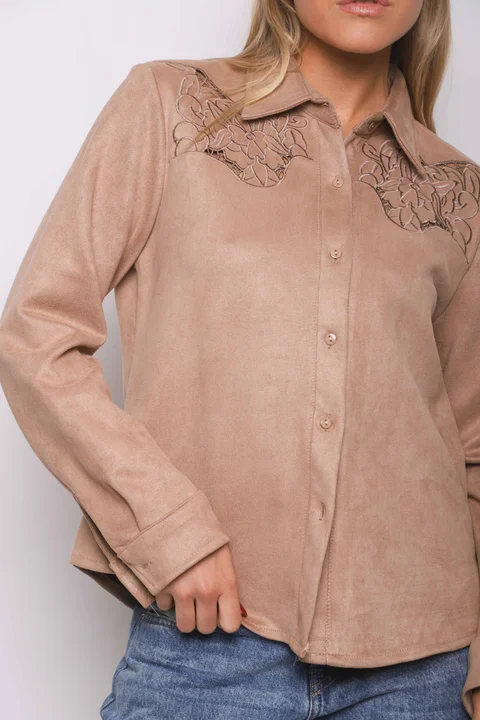 Camisa KARLSON Gamuza Con Calado GU70254