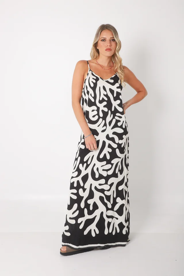 Vestido COZAMUI lino estampado GUK70142-6