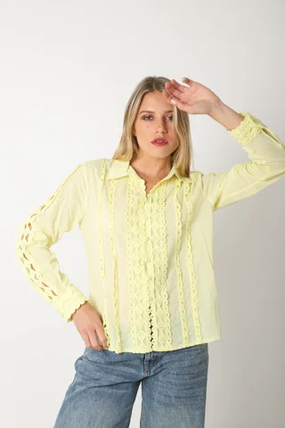 Camisa FRENESI Guardas Guipiur GUK70198 AMARILLO - Vista 2