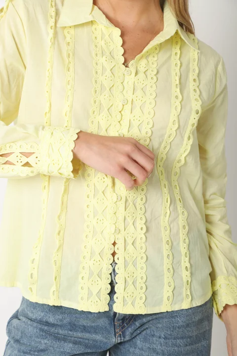 Camisa FRENESI Guardas Guipiur GUK70198 AMARILLO