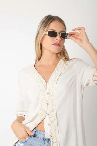 Blusa CARTER Lino c Guarda Crochet GU0528 - Vista 4