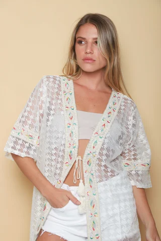 Kimono Encaje Black Munnar GU1469 - Vista 4