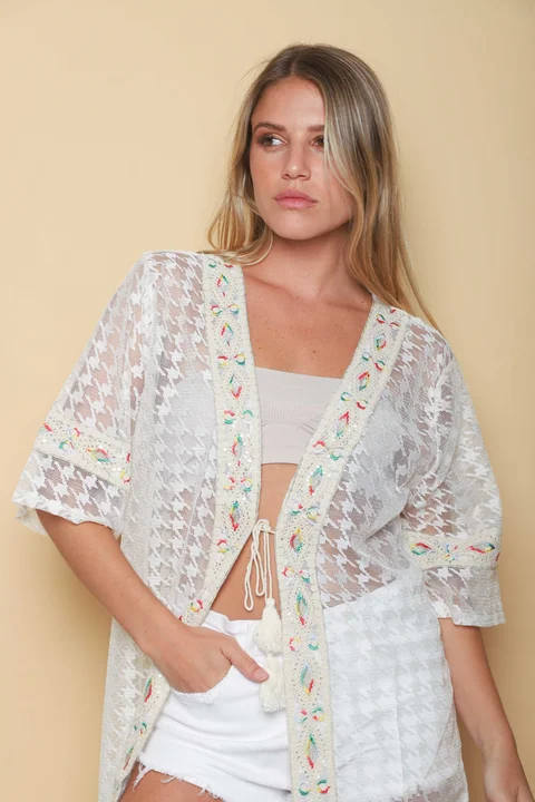 Kimono Encaje Black Munnar GU1469