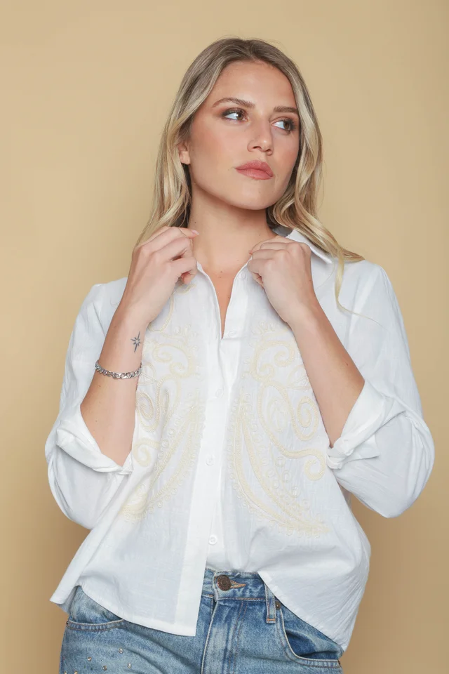 Camisa FARJI Lino c/ Bordado GU0541