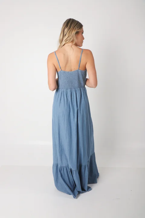 Vestido TAORMINA de Jean Cruzado c/ Bordado GU0559