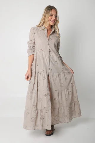 Vestido Camisero SIMONA Broderie Bordado GU4667 - Vista 2