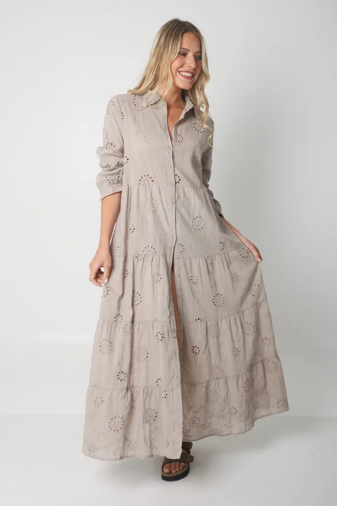 Vestido Camisero SIMONA Broderie Bordado GU4667