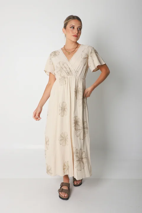 Vestido MISUKA de Lino Bordado GU250115