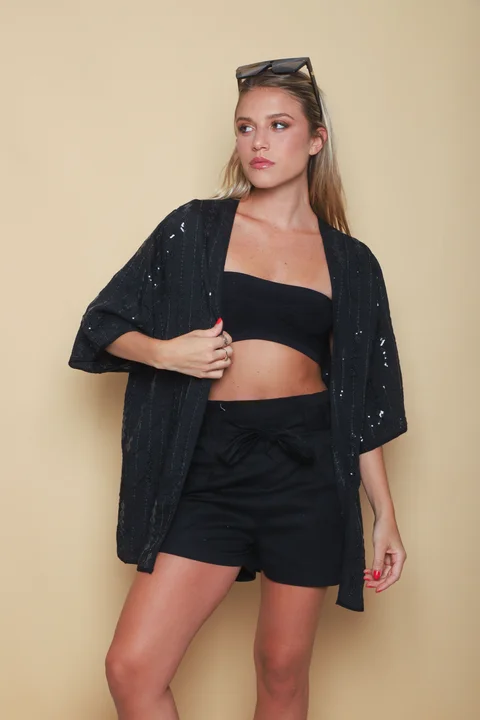 Kimono NATAL Lino c/ Rombos Bordados GU70084