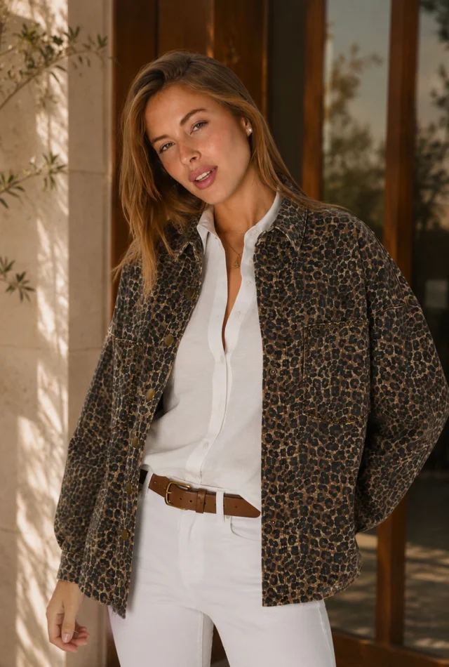 Camisaco Amplio BERLIN PRINT Gabardina con Tachas GU70012
