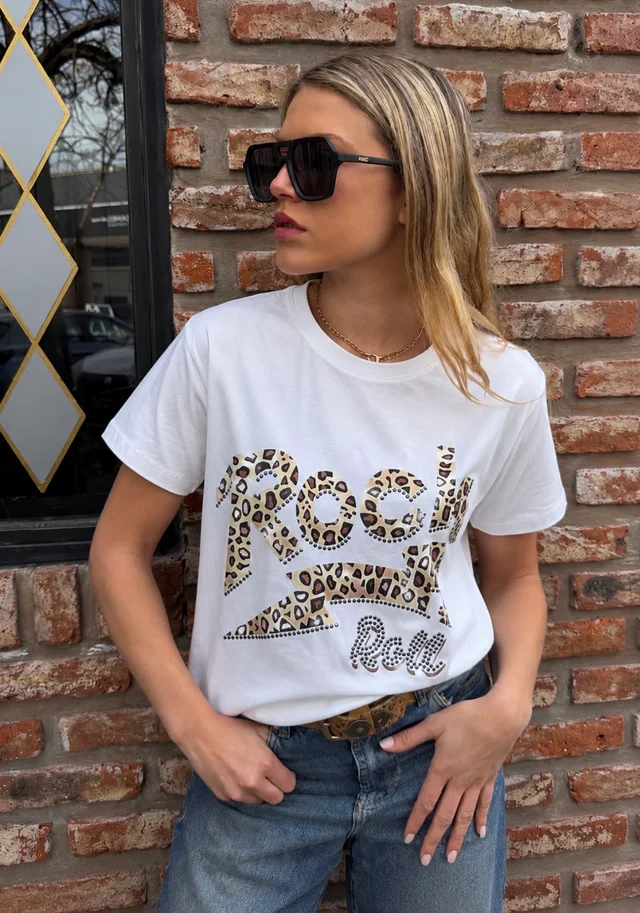 Remera ROCK AND ROLL PRINT c/ Piedras GU5085