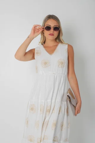 Vestido TULUM Bordado Guardas GU250113 - Vista 3