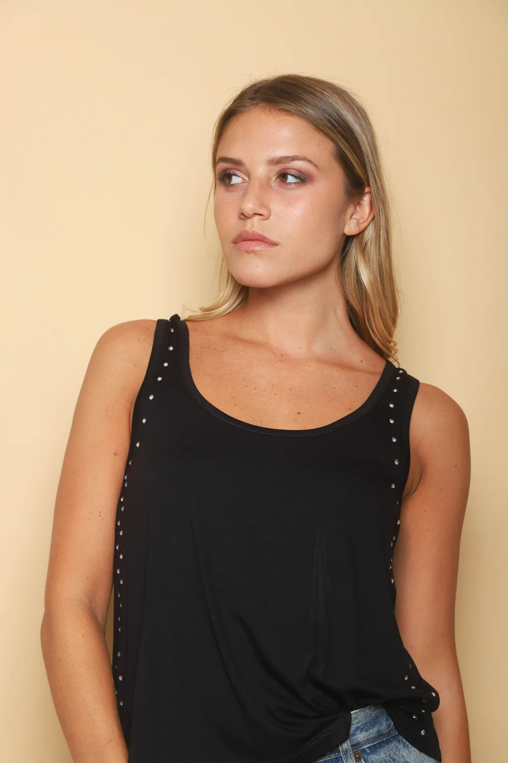 Musculosa Modal Lycra c/Perlitas
