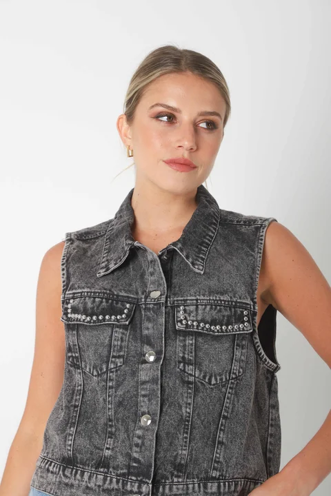 Chaleco Jean LIBI c/ Tachas GUK70102