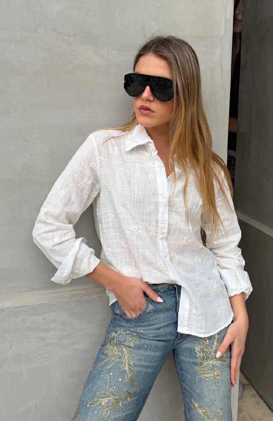 Camisa ROSMARY Lino Bordada GU70242